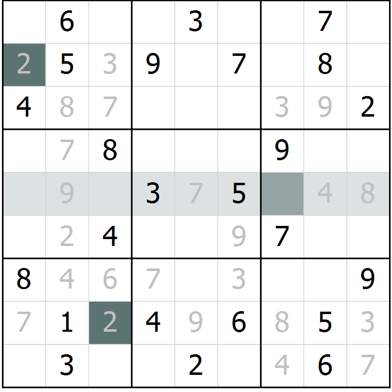 Position des candidats pour la solution de la Gr 1 page 3 du magazine de sudoku Success n° 020