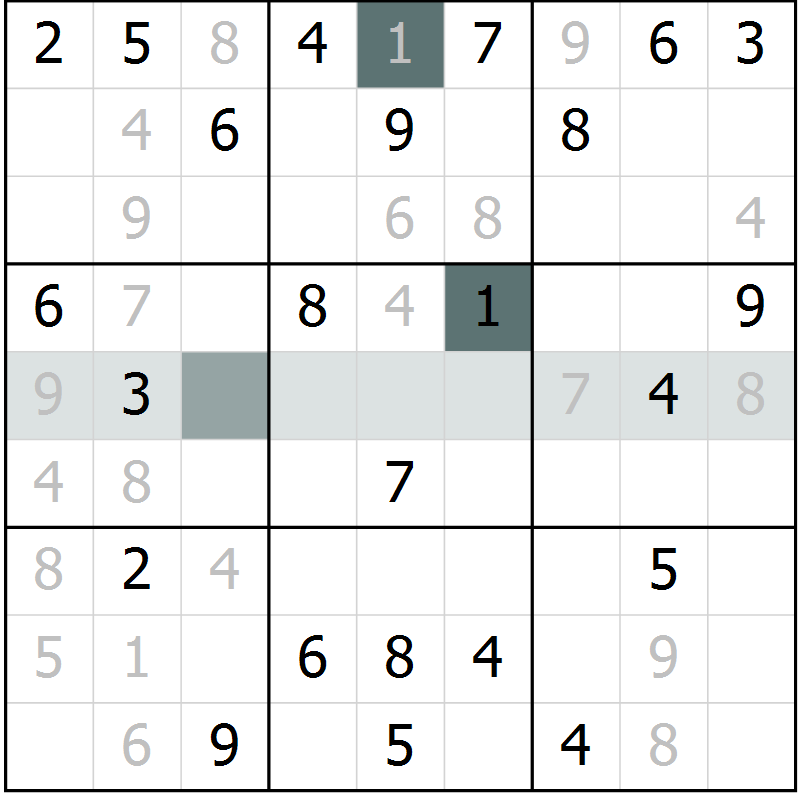 Position des candidats pour la solution de la Gr 10 page 12 du magazine de sudoku Success n° 020