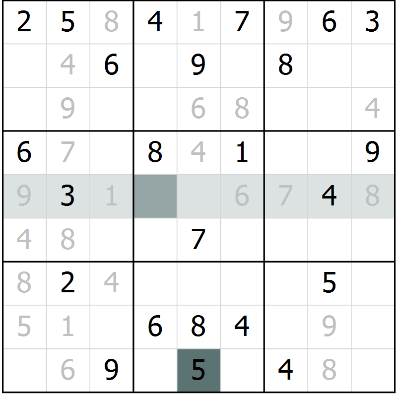 Position des candidats pour la solution de la Gr 10 page 12 du magazine de sudoku Success n° 020
