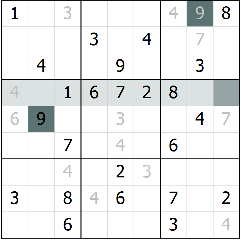 Position des candidats pour la solution de la Gr 11 page 13 du magazine de sudoku Success n° 020
