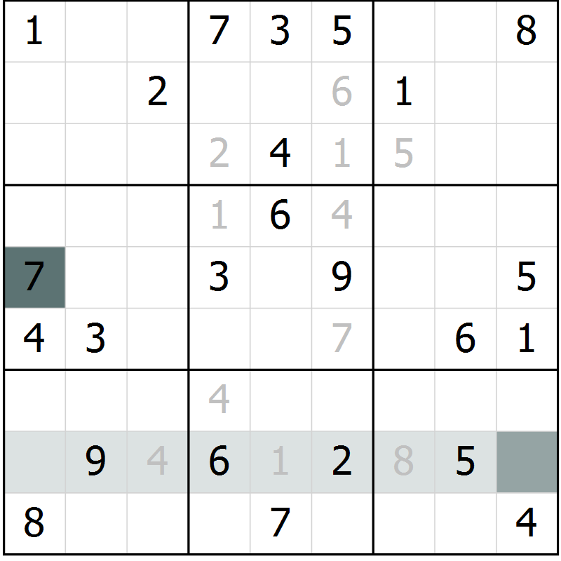 Position des candidats pour la solution de la Gr 13 page 15 du magazine de sudoku Success n° 020