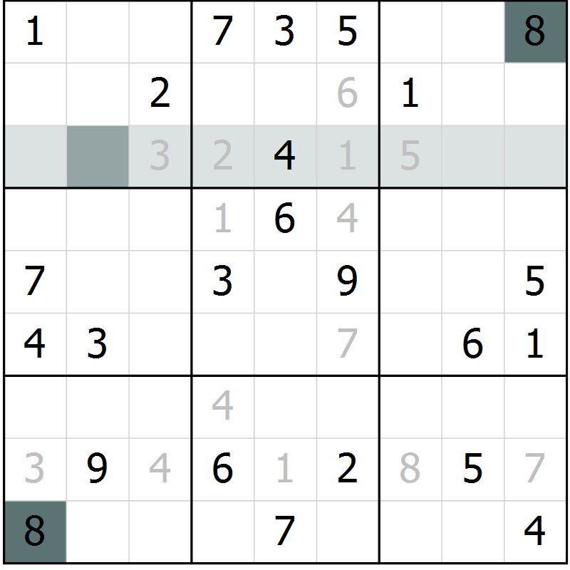 Position des candidats pour la solution de la Gr 13 page 15 du magazine de sudoku Success n° 020