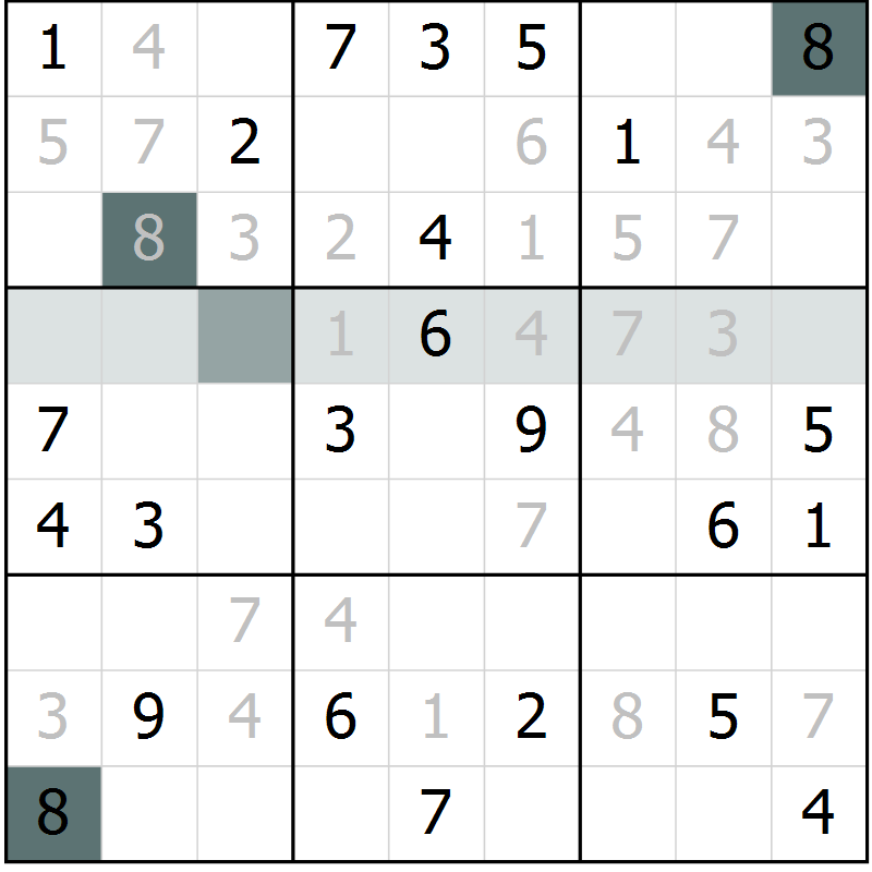 Position des candidats pour la solution de la Gr 13 page 15 du magazine de sudoku Success n° 020