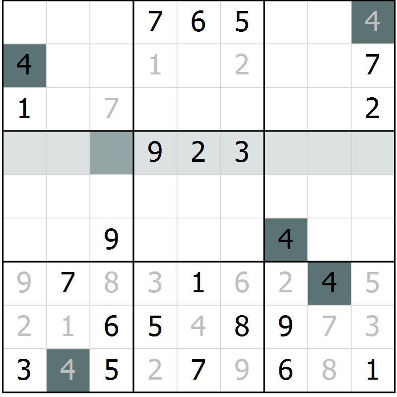 Position des candidats pour la solution de la Gr 14 page 16 du magazine de sudoku Success n° 020