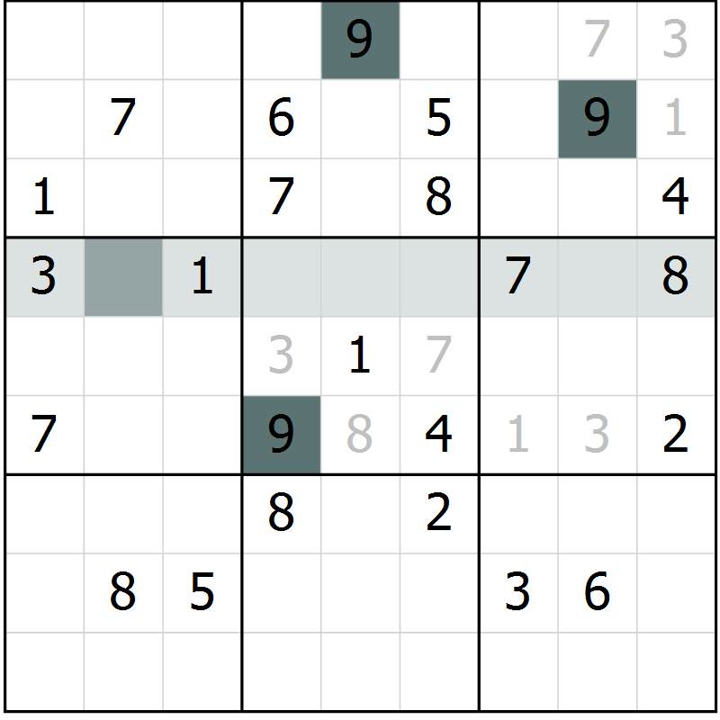 Position des candidats pour la solution de la Gr 19 page 21 du magazine de sudoku Success n° 020