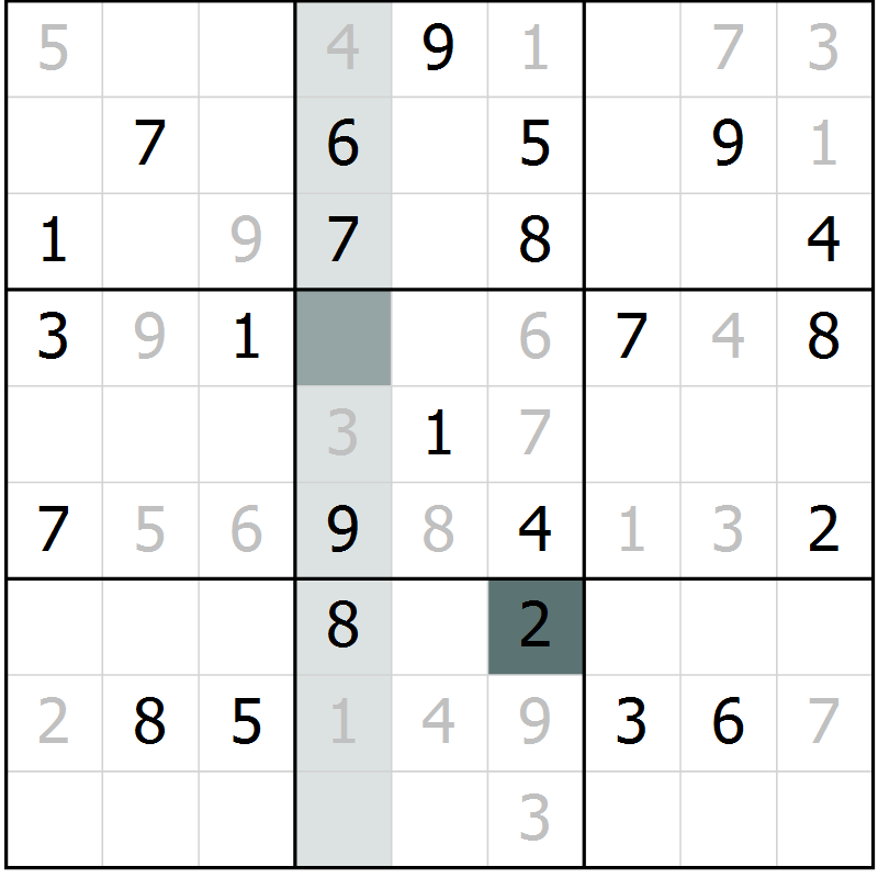 Position des candidats pour la solution de la Gr 19 page 21 du magazine de sudoku Success n° 020