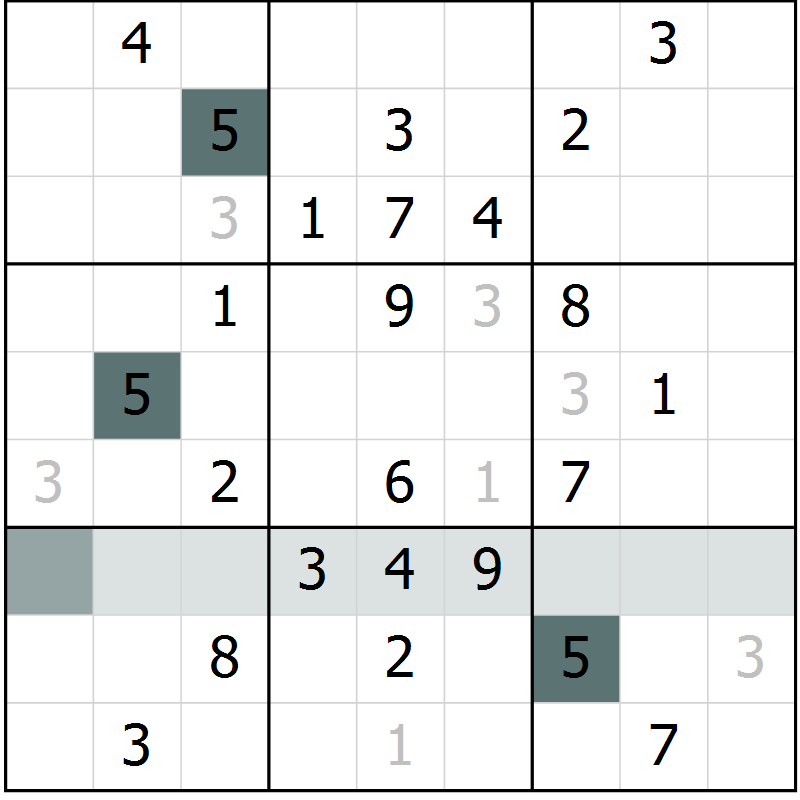 Position des candidats pour la solution de la Gr 22 page 24 du magazine de sudoku Success n° 020