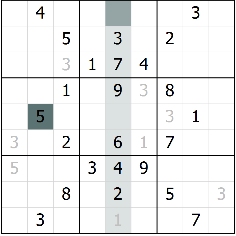 Position des candidats pour la solution de la Gr 22 page 24 du magazine de sudoku Success n° 020