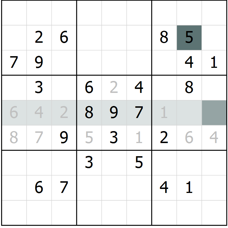 Position des candidats pour la solution de la Gr 24 page 26 du magazine de sudoku Success n° 020