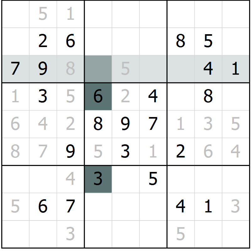 Position des candidats pour la solution de la Gr 24 page 26 du magazine de sudoku Success n° 020