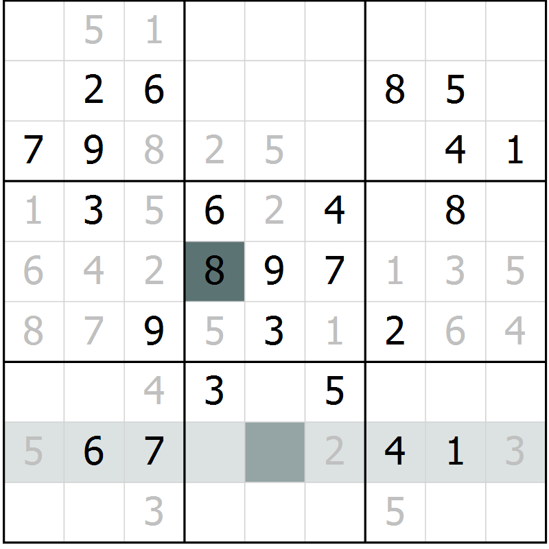 Position des candidats pour la solution de la Gr 24 page 26 du magazine de sudoku Success n° 020