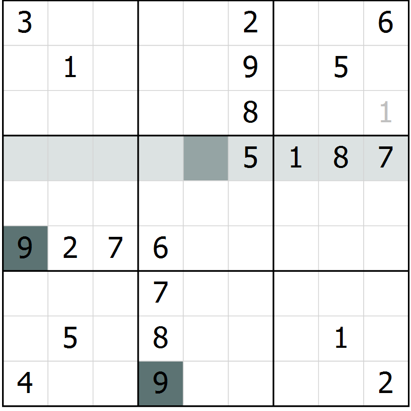 Position des candidats pour la solution de la Gr 26 page 28 du magazine de sudoku Success n° 020