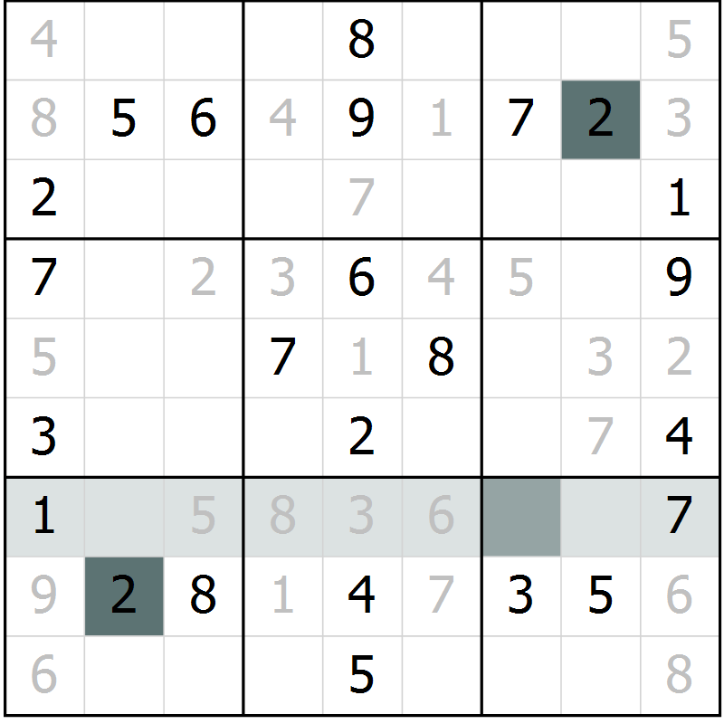 Position des candidats pour la solution de la Gr 27 page 29 du magazine de sudoku Success n° 020