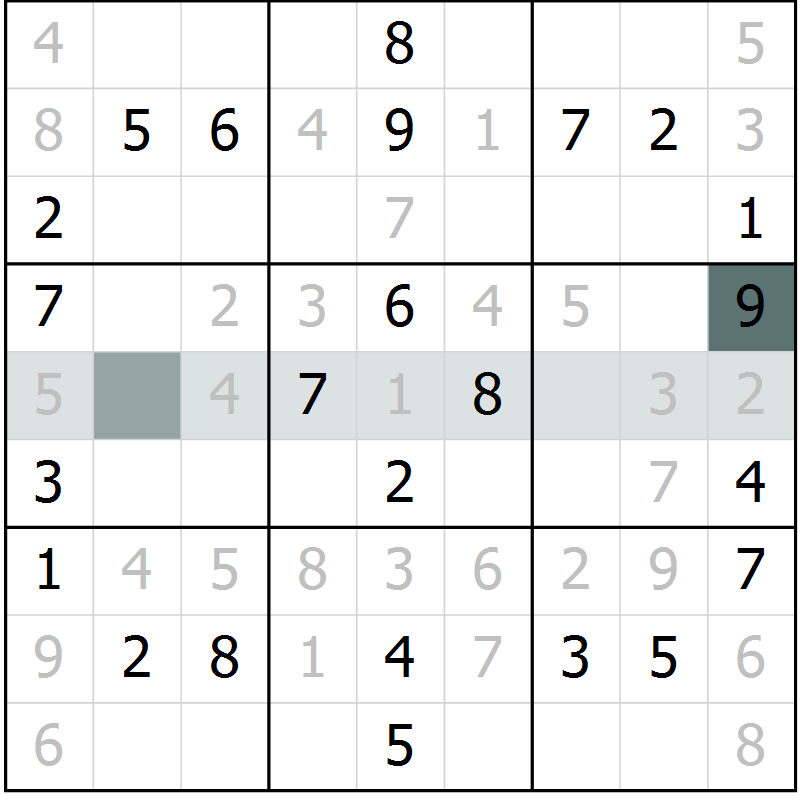 Position des candidats pour la solution de la Gr 27 page 29 du magazine de sudoku Success n° 020