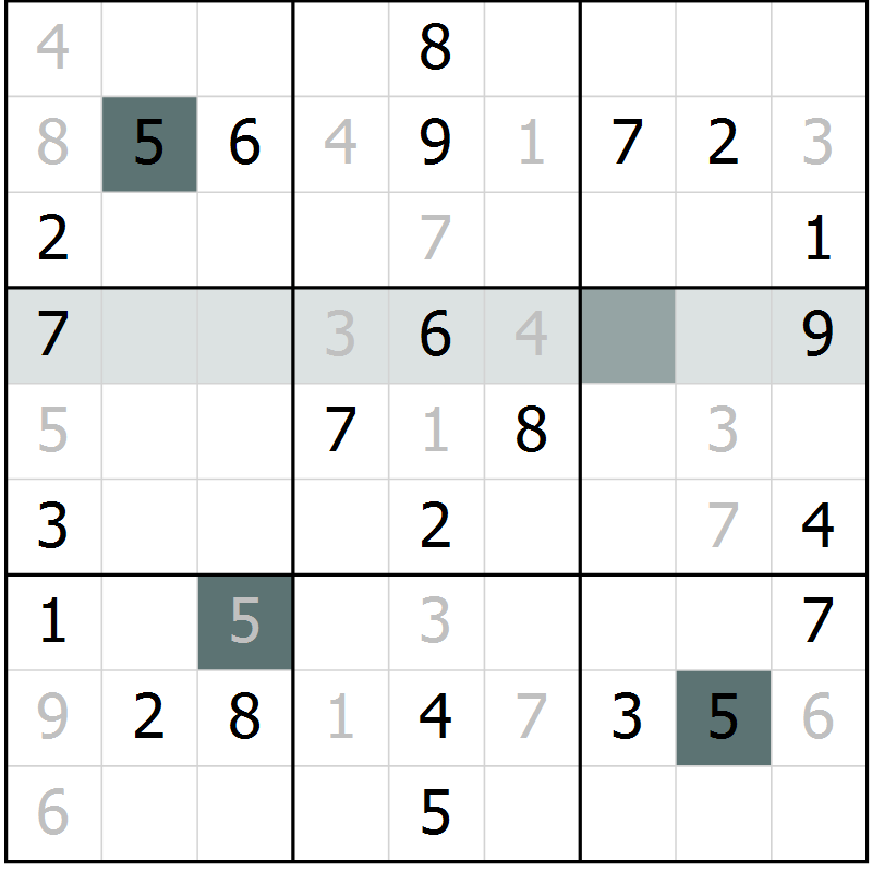Position des candidats pour la solution de la Gr 27 page 29 du magazine de sudoku Success n° 020