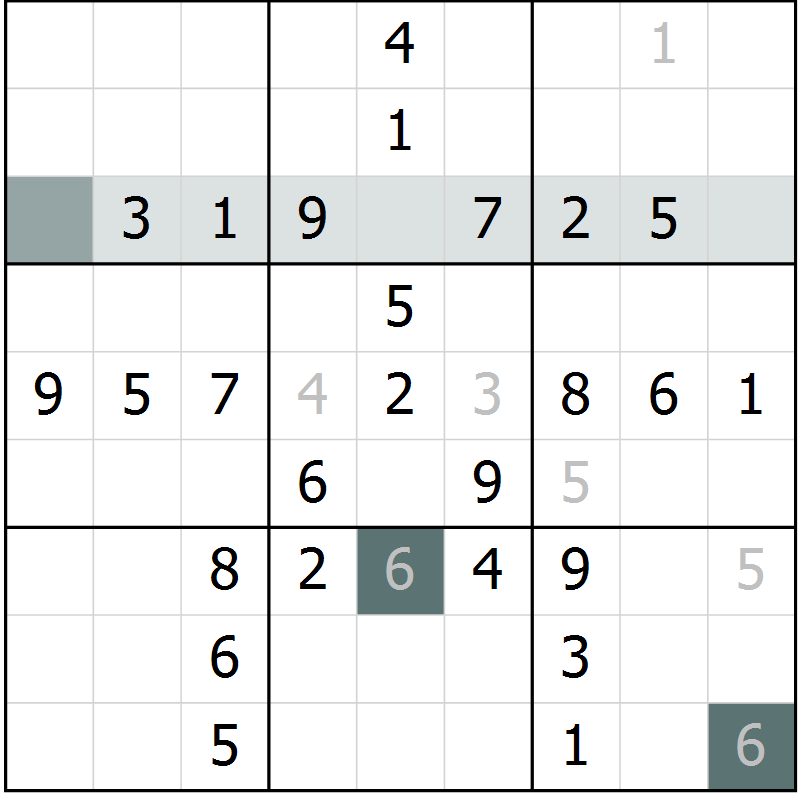 Position des candidats pour la solution de la Gr 29 page 31 du magazine de sudoku Success n° 020