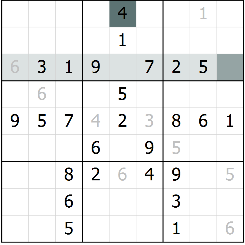 Position des candidats pour la solution de la Gr 29 page 31 du magazine de sudoku Success n° 020
