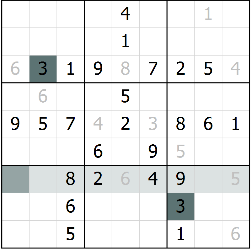 Position des candidats pour la solution de la Gr 29 page 31 du magazine de sudoku Success n° 020