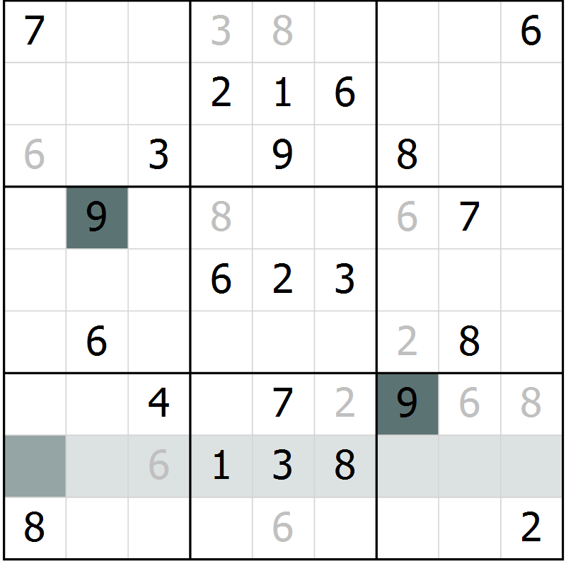 Position des candidats pour la solution de la Gr 30 page 32 du magazine de sudoku Success n° 020