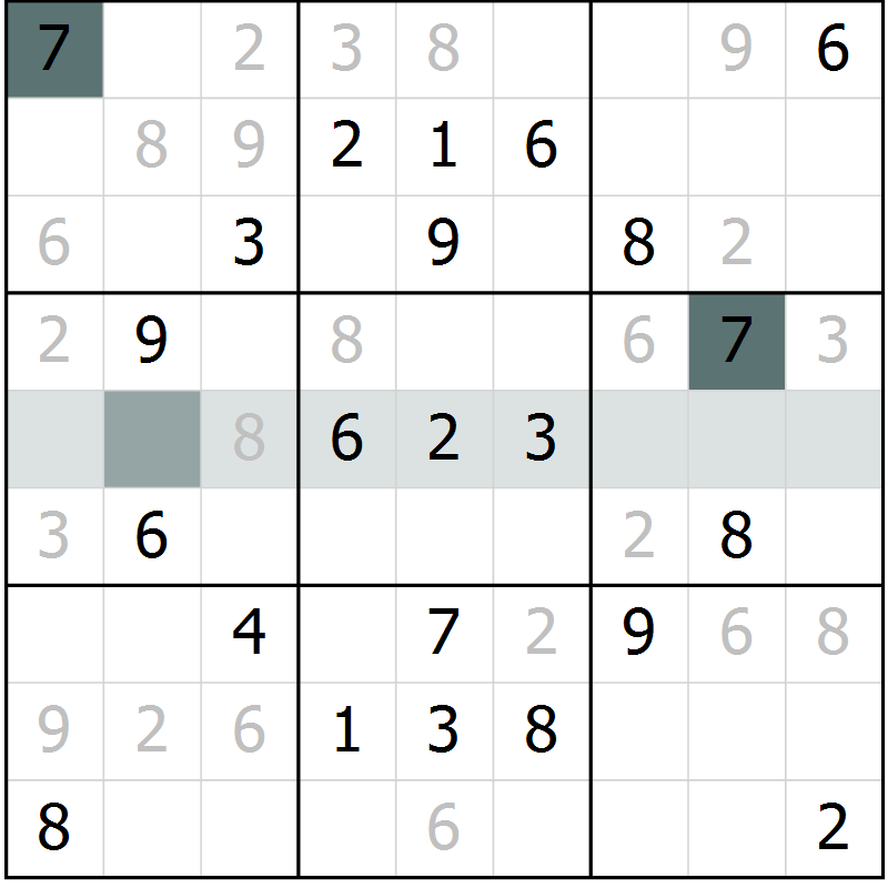 Position des candidats pour la solution de la Gr 30 page 32 du magazine de sudoku Success n° 020