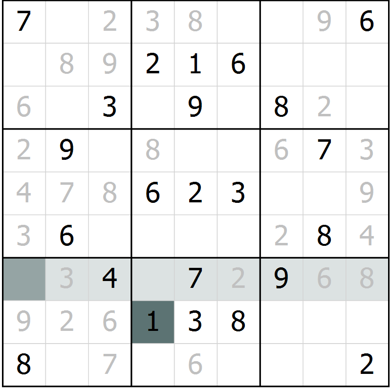 Position des candidats pour la solution de la Gr 30 page 32 du magazine de sudoku Success n° 020