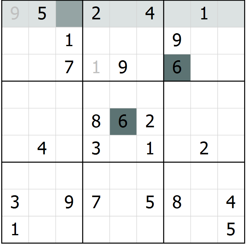 Position des candidats pour la solution de la Gr 31 page 33 du magazine de sudoku Success n° 020