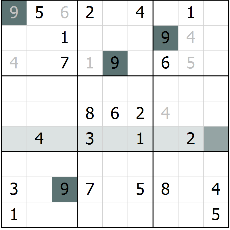 Position des candidats pour la solution de la Gr 31 page 33 du magazine de sudoku Success n° 020