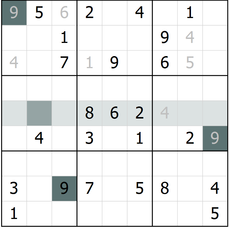 Position des candidats pour la solution de la Gr 31 page 33 du magazine de sudoku Success n° 020