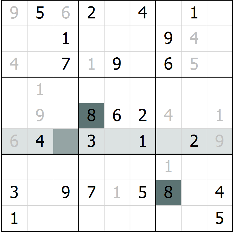 Position des candidats pour la solution de la Gr 31 page 33 du magazine de sudoku Success n° 020