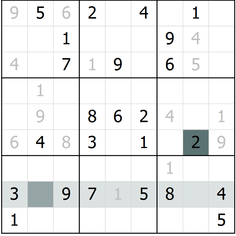 Position des candidats pour la solution de la Gr 31 page 33 du magazine de sudoku Success n° 020