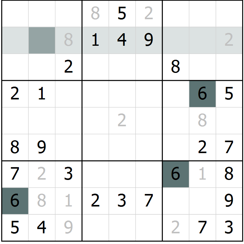 Position des candidats pour la solution de la Gr 32 page 34 du magazine de sudoku Success n° 020