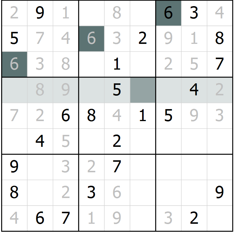 Position des candidats pour la solution de la Gr 33 page 35 du magazine de sudoku Success n° 020