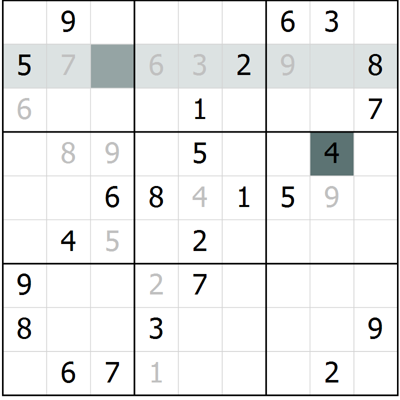 Position des candidats pour la solution de la Gr 33 page 35 du magazine de sudoku Success n° 020
