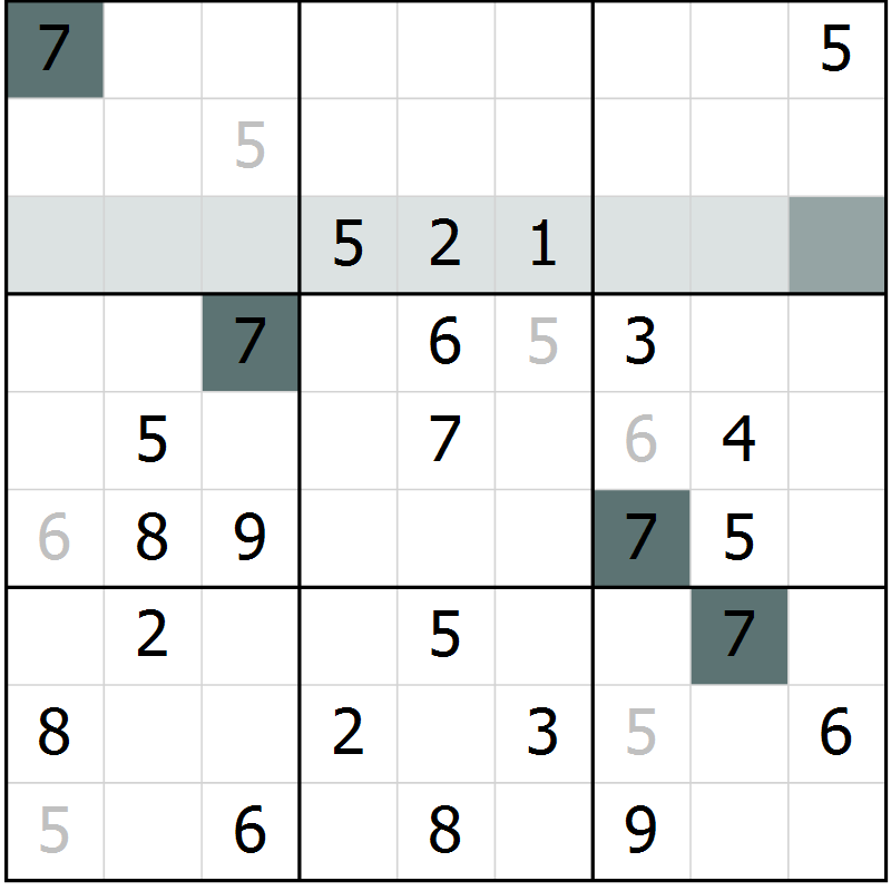 Position des candidats pour la solution de la Gr 34 page 36 du magazine de sudoku Success n° 020