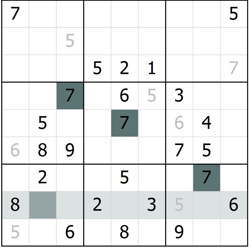 Position des candidats pour la solution de la Gr 34 page 36 du magazine de sudoku Success n° 020