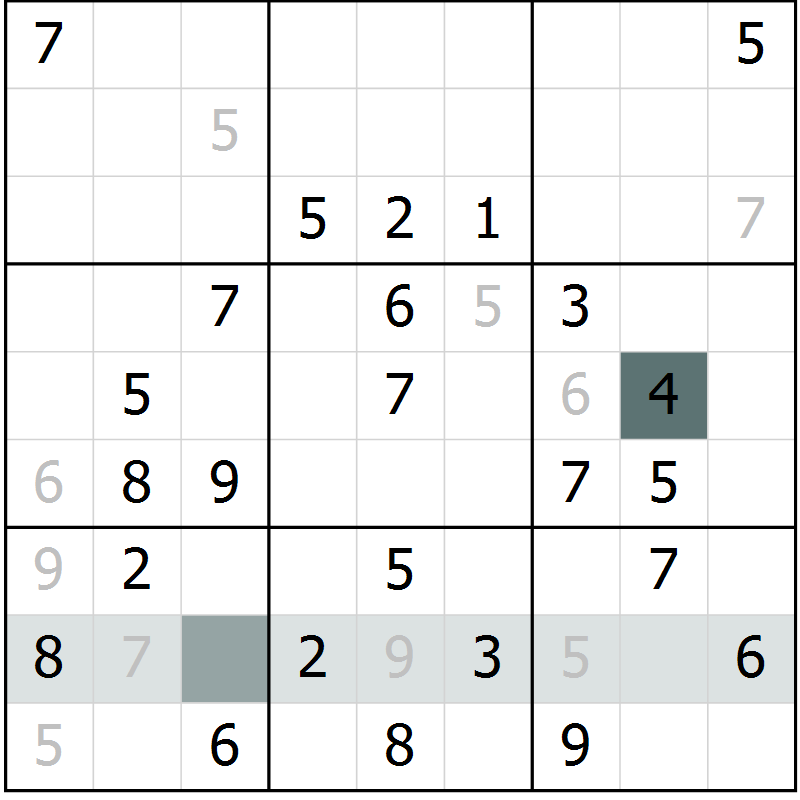 Position des candidats pour la solution de la Gr 34 page 36 du magazine de sudoku Success n° 020