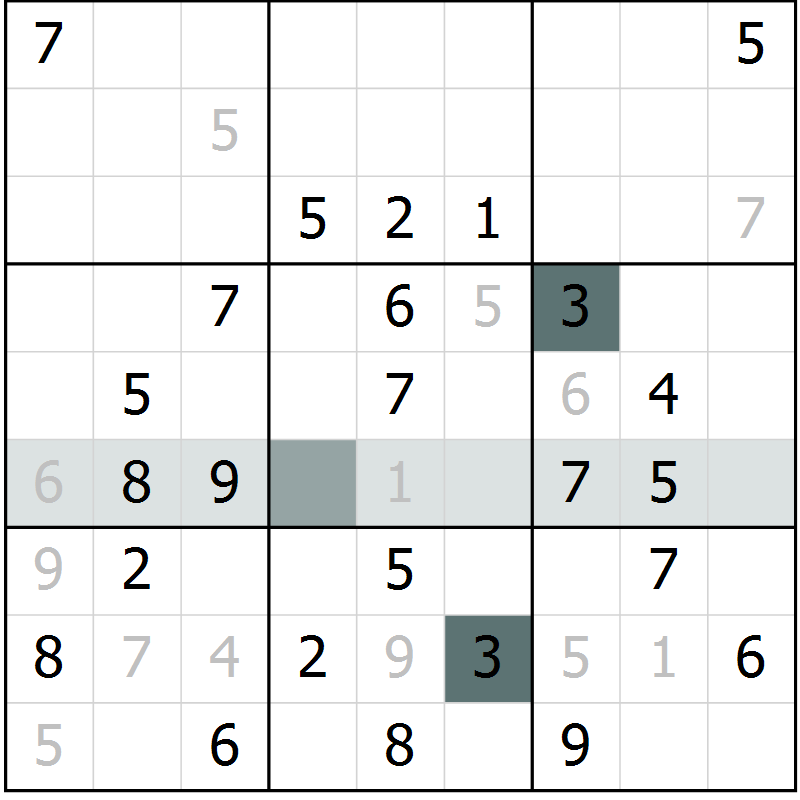 Position des candidats pour la solution de la Gr 34 page 36 du magazine de sudoku Success n° 020