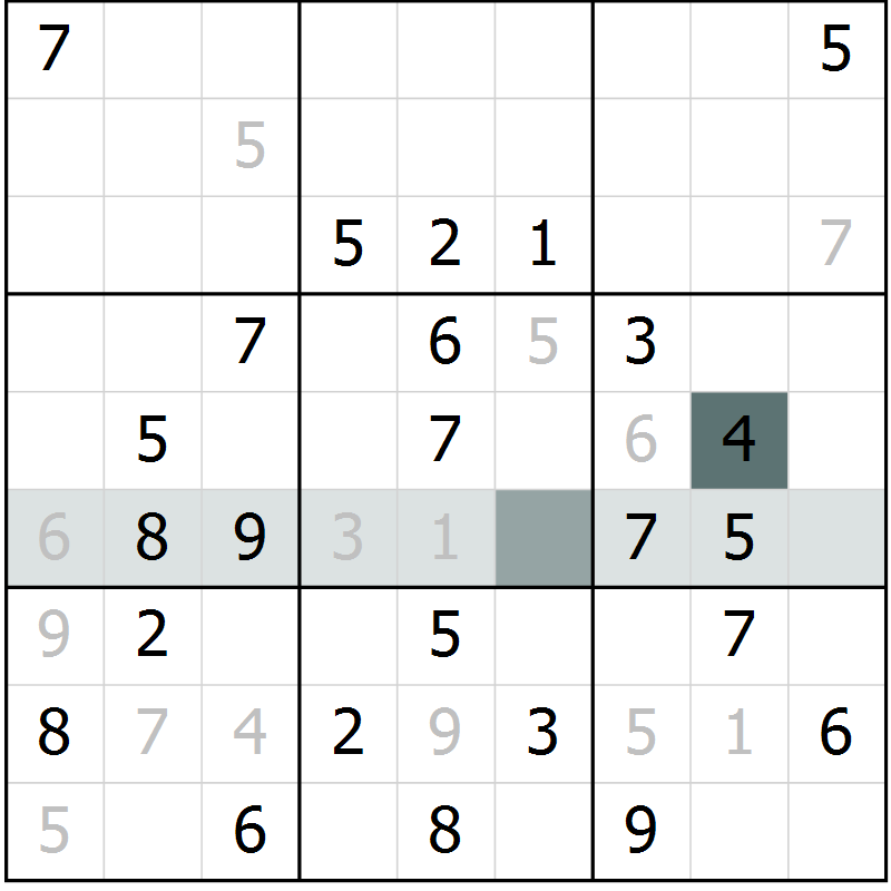 Position des candidats pour la solution de la Gr 34 page 36 du magazine de sudoku Success n° 020