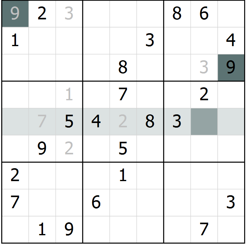 Position des candidats pour la solution de la Gr 35 page 37 du magazine de sudoku Success n° 020