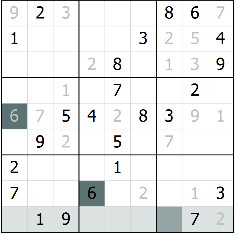 Position des candidats pour la solution de la Gr 35 page 37 du magazine de sudoku Success n° 020