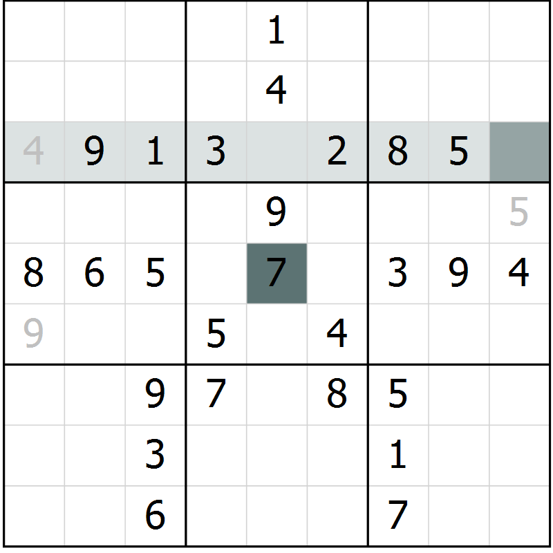 Position des candidats pour la solution de la Gr 36 page 38 du magazine de sudoku Success n° 020