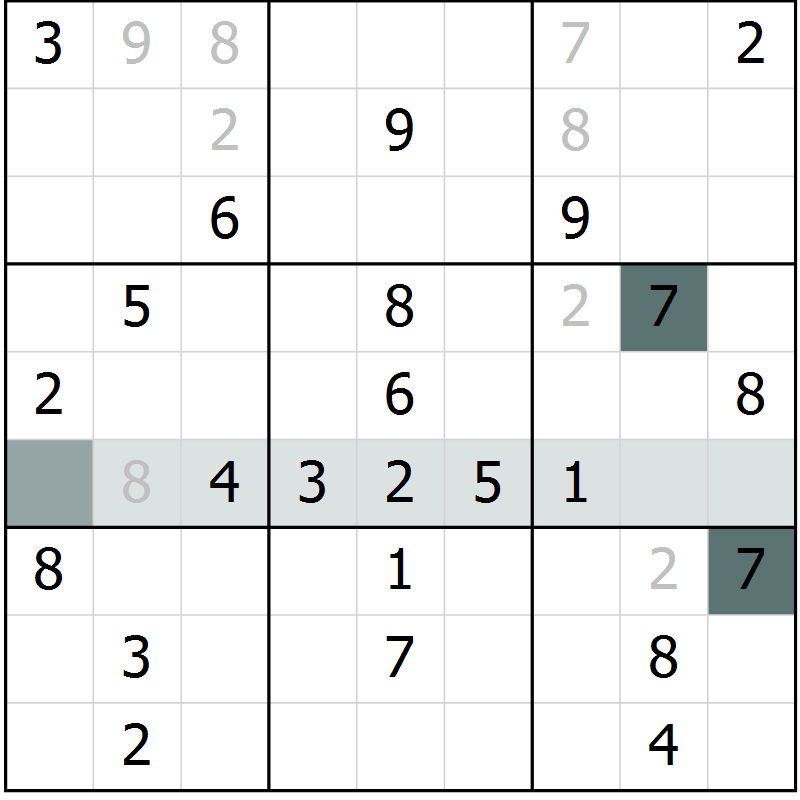 Position des candidats pour la solution de la Gr 37 page 39 du magazine de sudoku Success n° 020