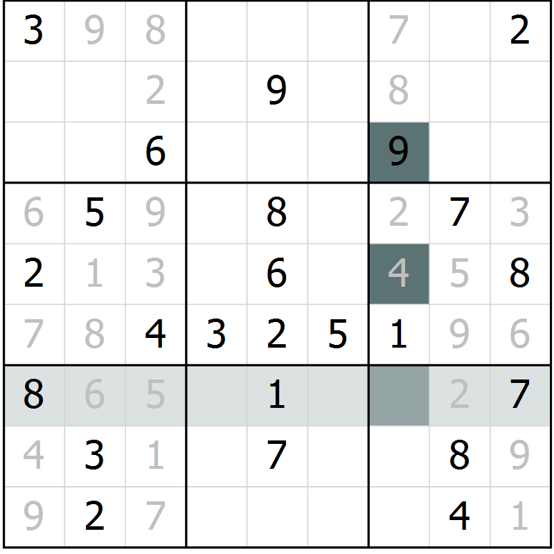 Position des candidats pour la solution de la Gr 37 page 39 du magazine de sudoku Success n° 020