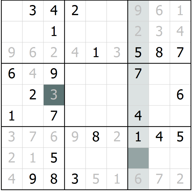 Position des candidats pour la solution de la Gr 38 page 40 du magazine de sudoku Success n° 020
