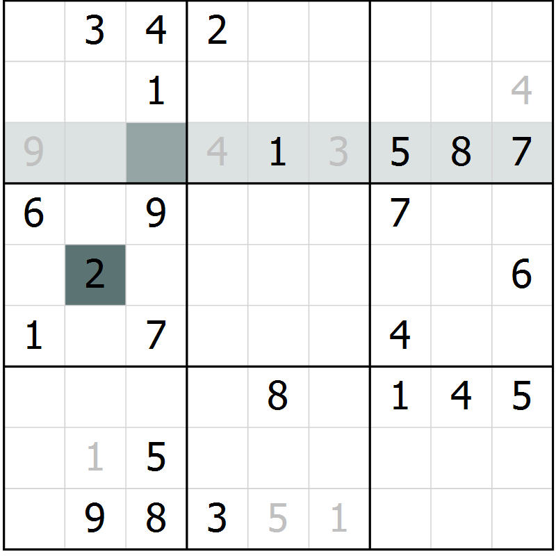 Position des candidats pour la solution de la Gr 38 page 40 du magazine de sudoku Success n° 020