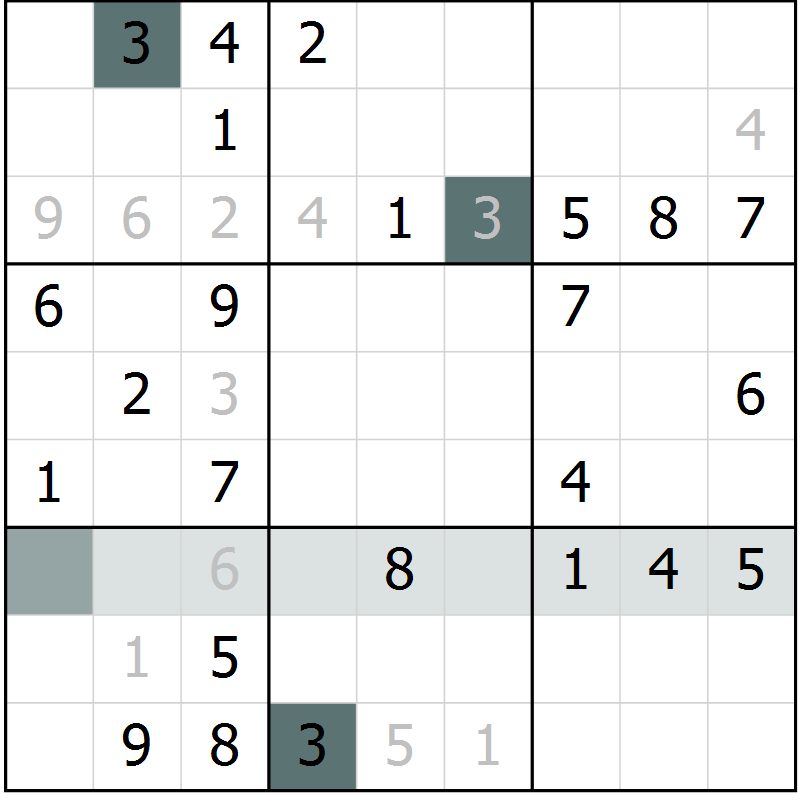 Position des candidats pour la solution de la Gr 38 page 40 du magazine de sudoku Success n° 020