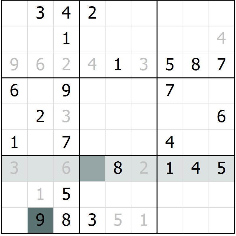 Position des candidats pour la solution de la Gr 38 page 40 du magazine de sudoku Success n° 020