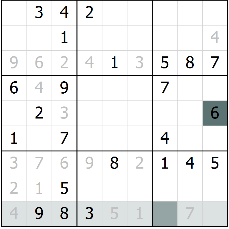 Position des candidats pour la solution de la Gr 38 page 40 du magazine de sudoku Success n° 020