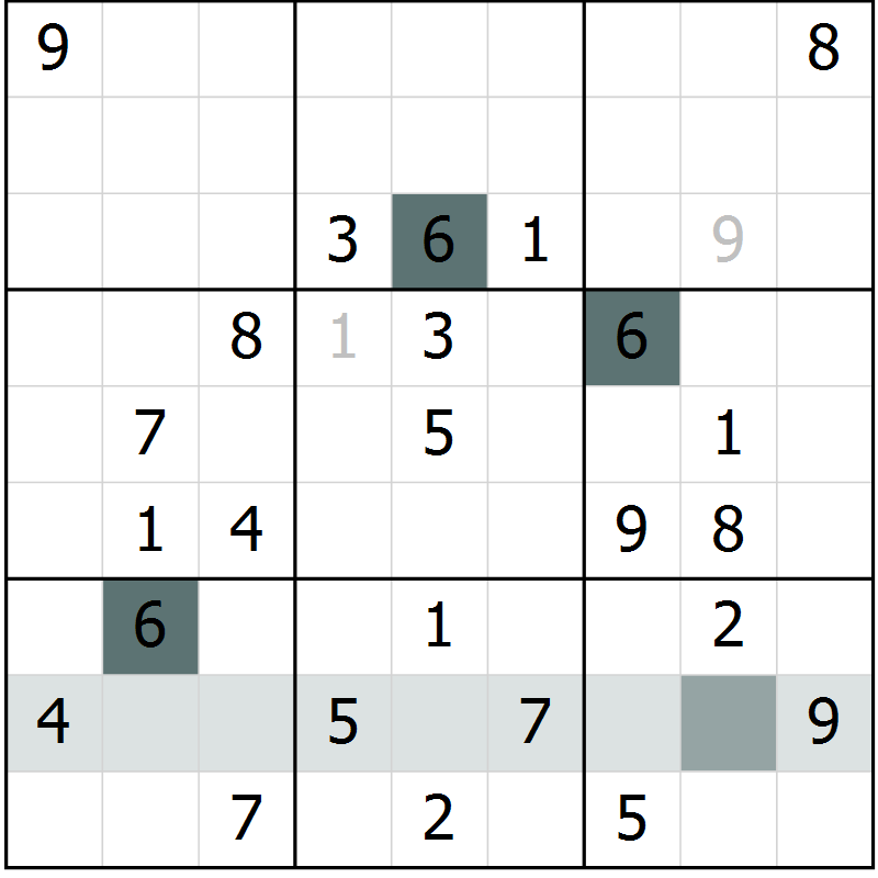 Position des candidats pour la solution de la Gr 39 page 41 du magazine de sudoku Success n° 020