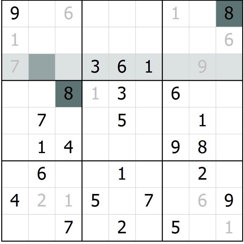 Position des candidats pour la solution de la Gr 39 page 41 du magazine de sudoku Success n° 020